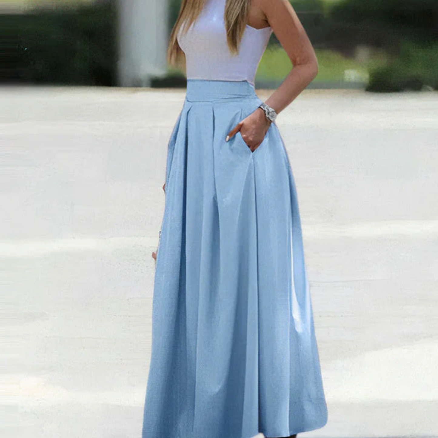 ALYONA | Airy high-waisted pleated skirt 4