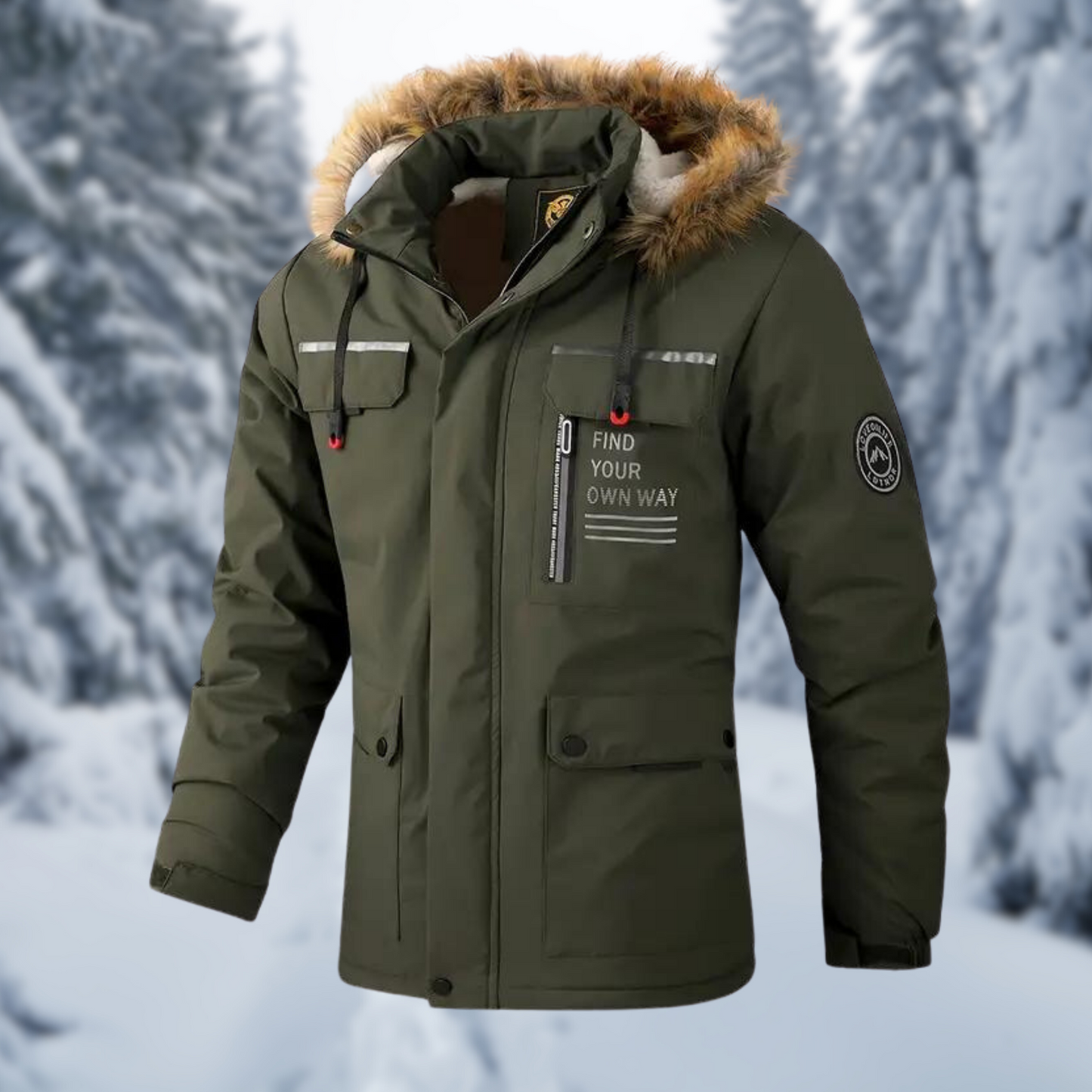 Aiden Men's Hooded Jacket | Faux Fur, Winter Ready 3