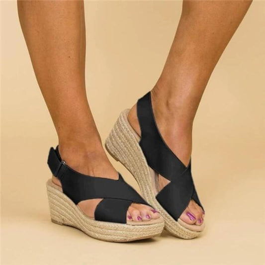 Celina | Wedge Summer Sandals with Cross Straps 1