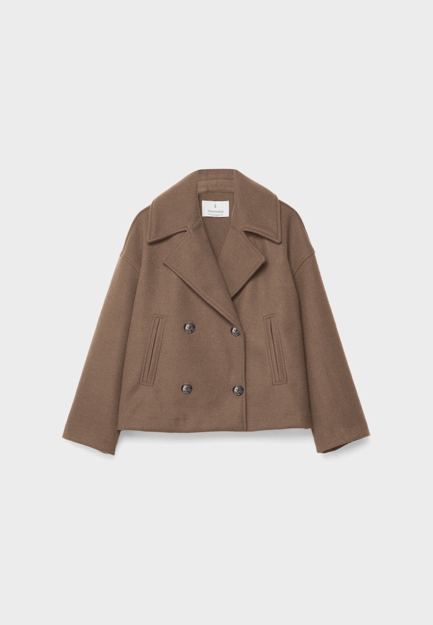 Chic short women's coat with double buttons | Cropped double-breasted coat 10