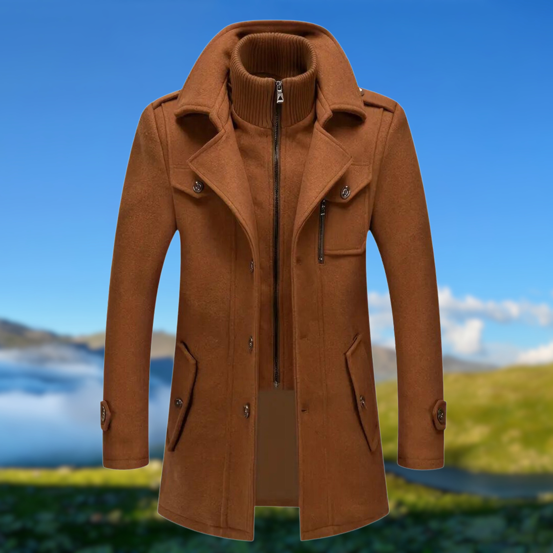 Dante Men's Jacket | Cozy Wool Blend, Double Collar Design 5
