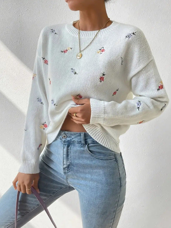 FIORE | Casual Floral Round Neck Sweater 6
