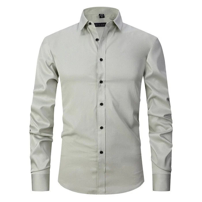 Hector Men's Stretch Dress Shirt | Breathable Polyester, Slim Fit 10
