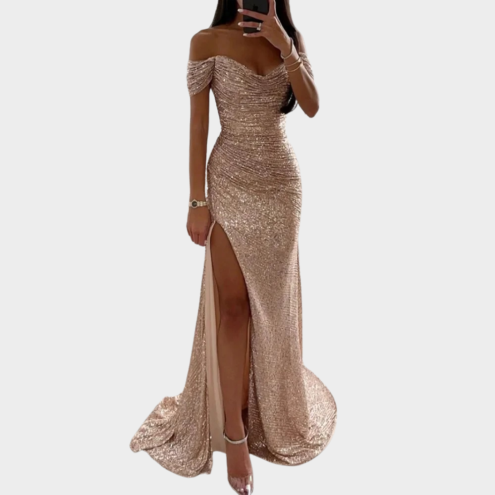 ISABELLE | Long Evening Dress with Slit for Wedding Guests 4
