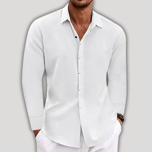 Lino Men's Long Sleeved Shirt | Breathable Linen, Elegant 4