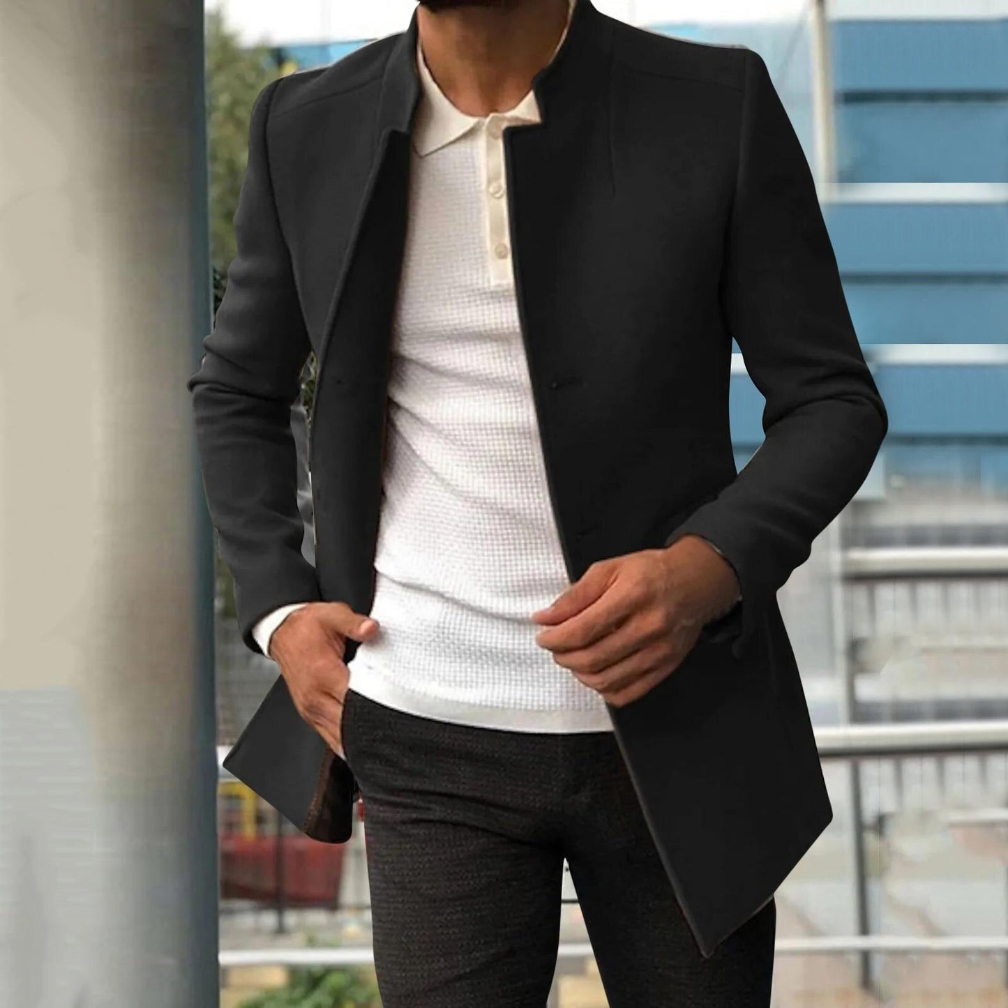Maverick Men's Jacket | Textured Tweed, Elegant Design 4