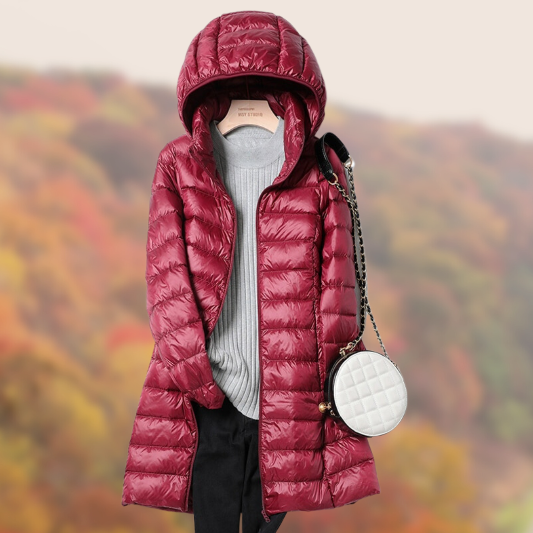 Mila Women's Down Jacket | Ultralight Nylon with Hood 5
