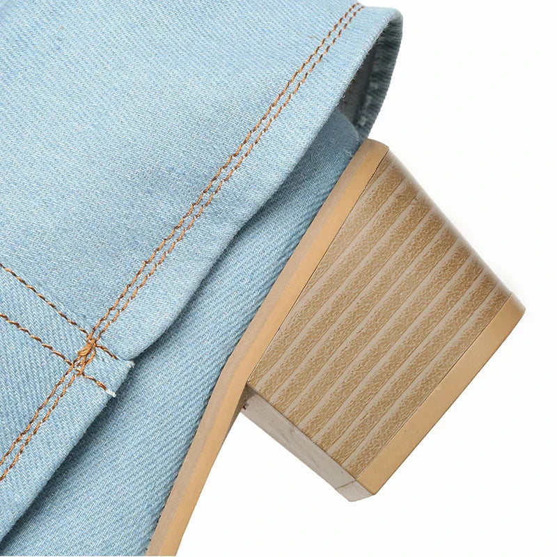SORELLE | Denim Boots with Statement Flair 6
