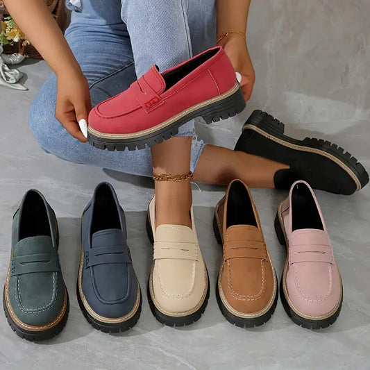 Sienna Black Women's Loafers | Comfortable Platform Sole, Non-slip 1