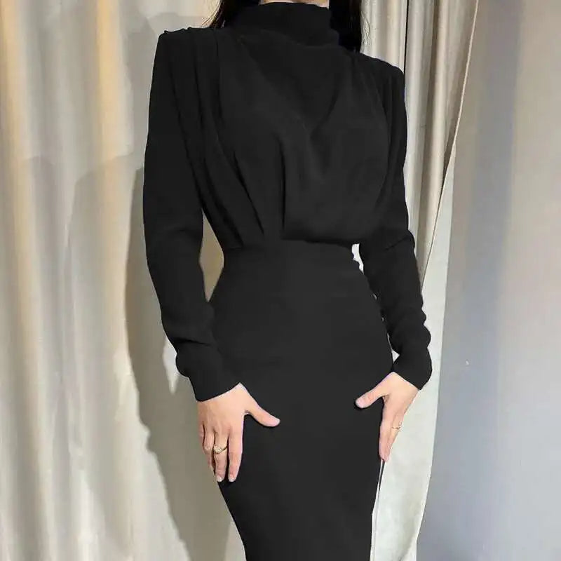 ZAYRA | Midi dress with turtleneck collar and elegant lines 6