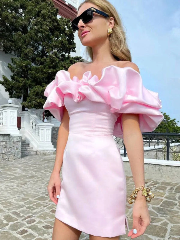 AITANA | Off-Shoulder Evening Dress with Ruffle Detail 1