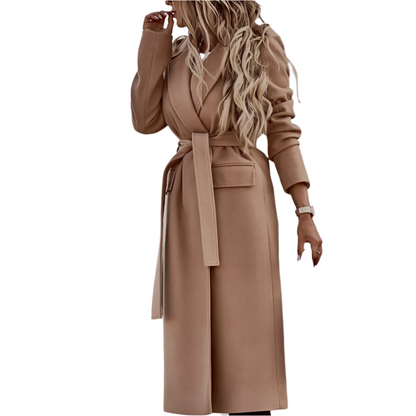ALINE | Elegant long coat with belt 3