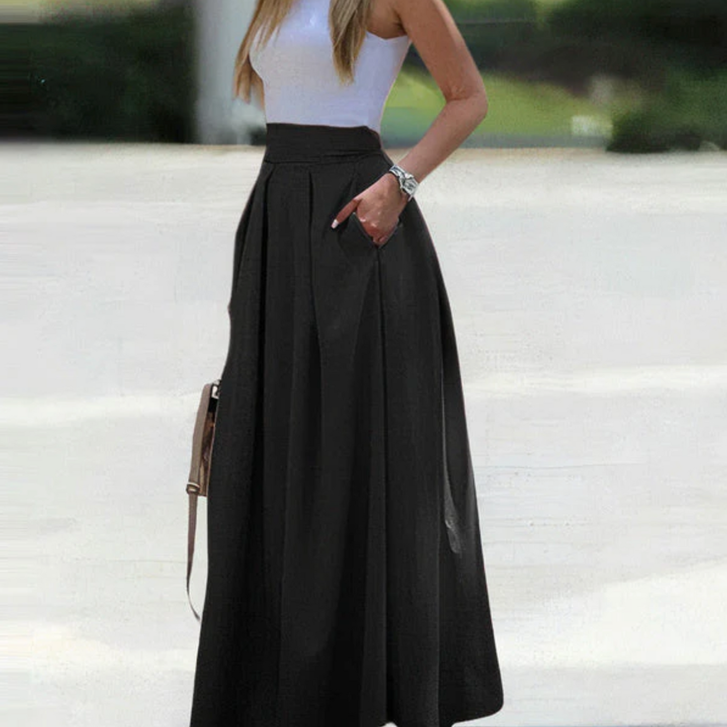 ALYONA | Airy high-waisted pleated skirt 1