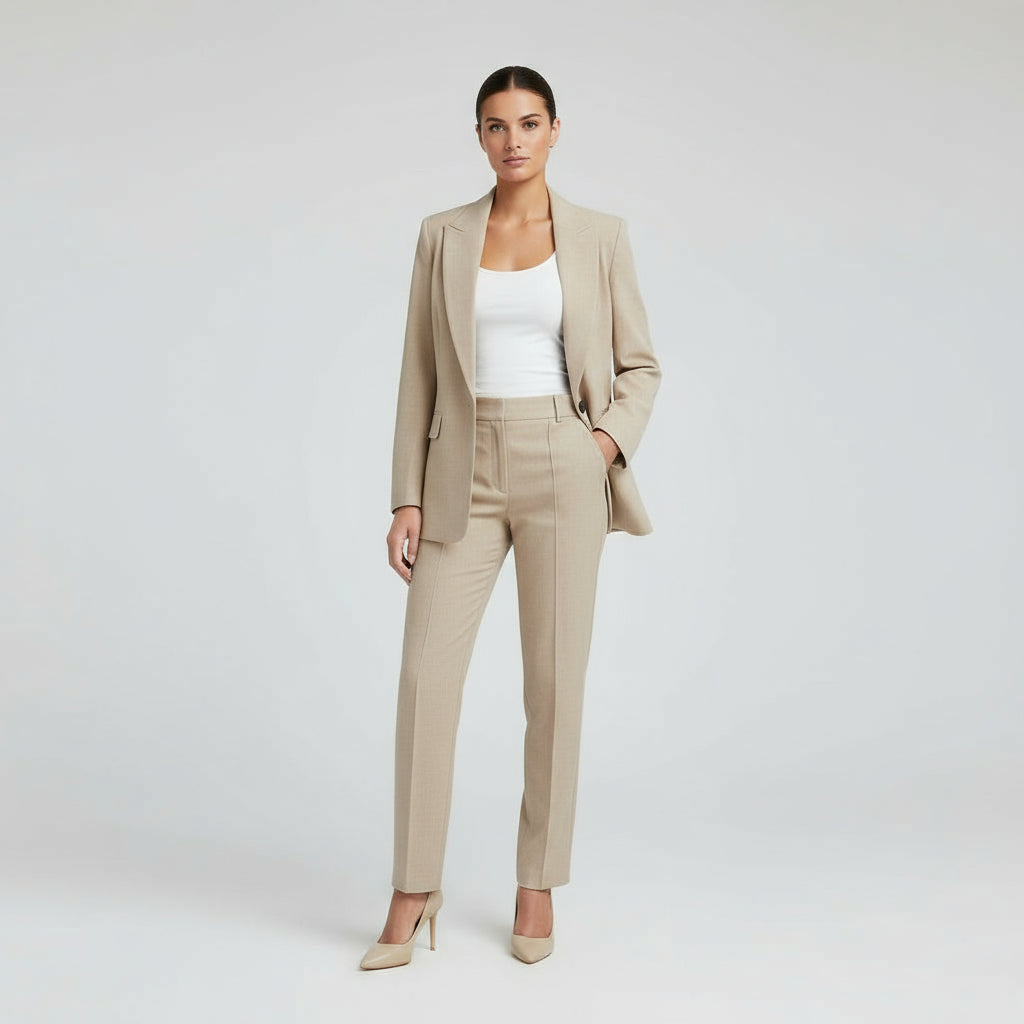 AMALIE | Solid Blazer & Trouser Set for Women 0