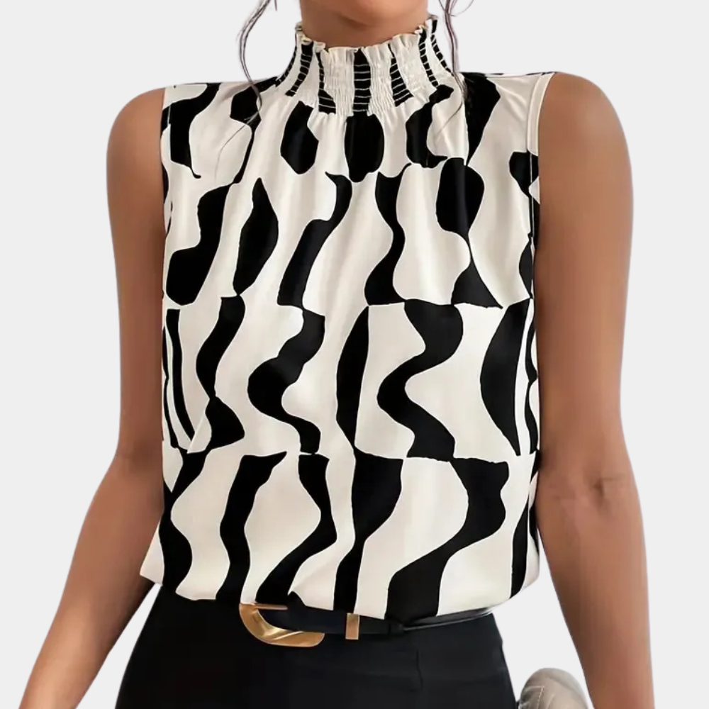 AMARISE | Sophisticated High Neckline T-shirt 4