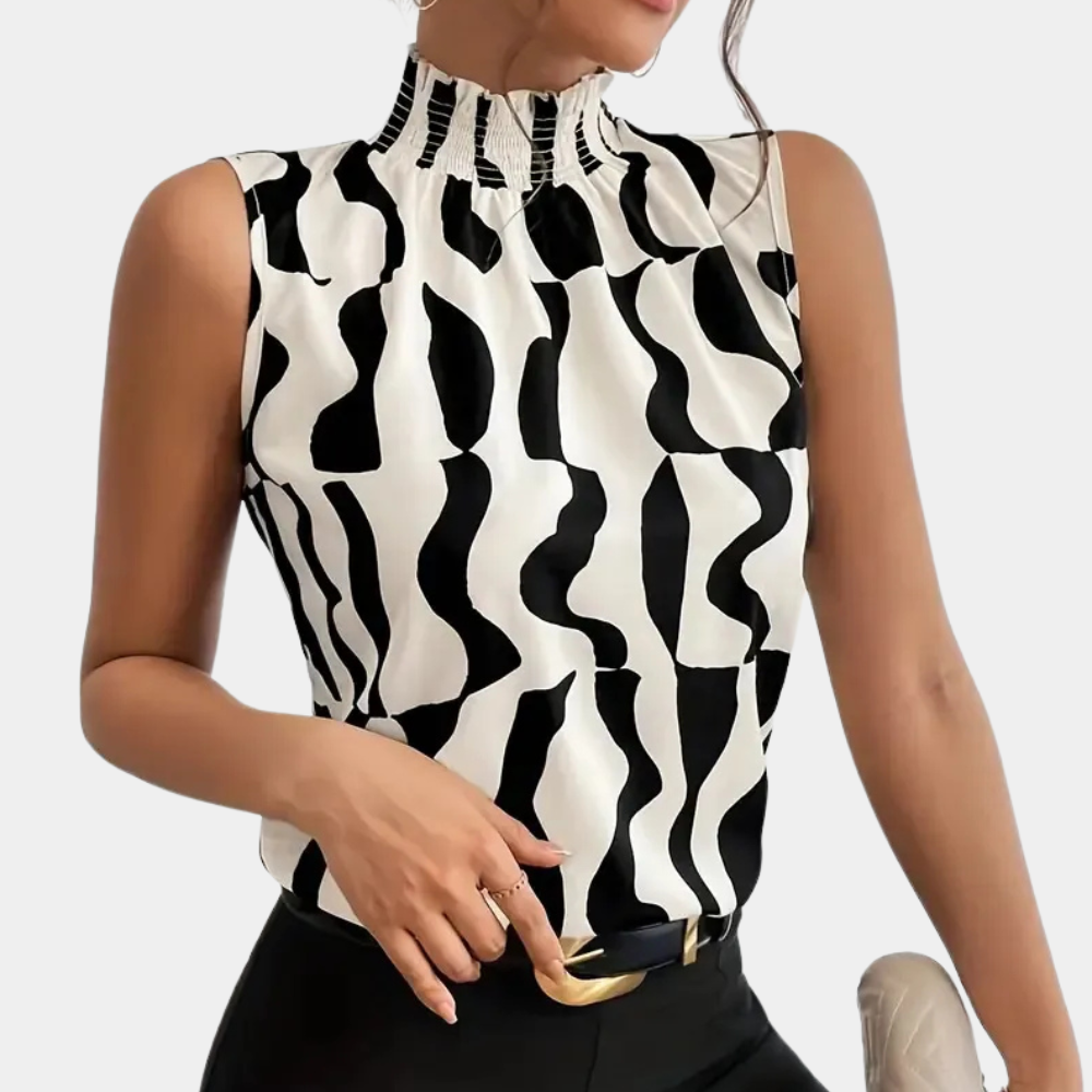 AMARISE | Sophisticated High Neckline T-shirt 5