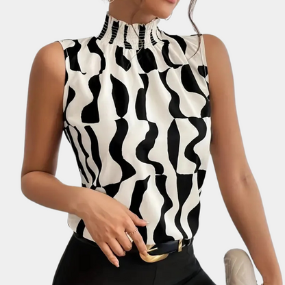 AMARISE | Sophisticated High Neckline T-shirt 5