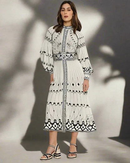 ANARTIA | Butterfly print dress with waist belt 0