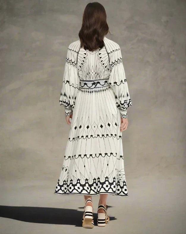 ANARTIA | Butterfly print dress with waist belt 2