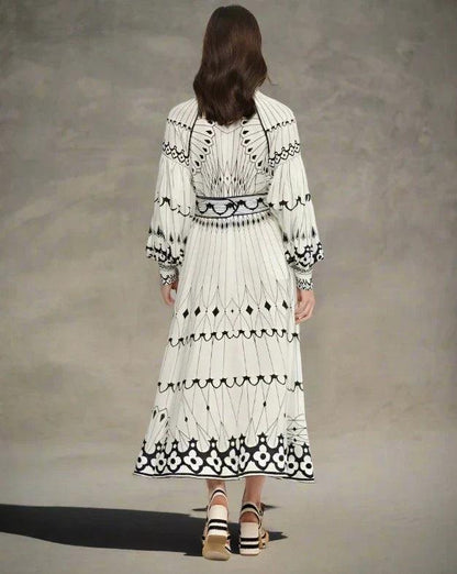 ANARTIA | Butterfly print dress with waist belt 2