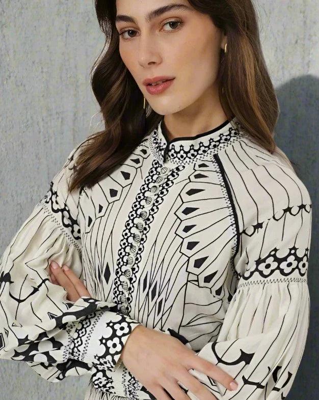 ANARTIA | Butterfly print dress with waist belt 4