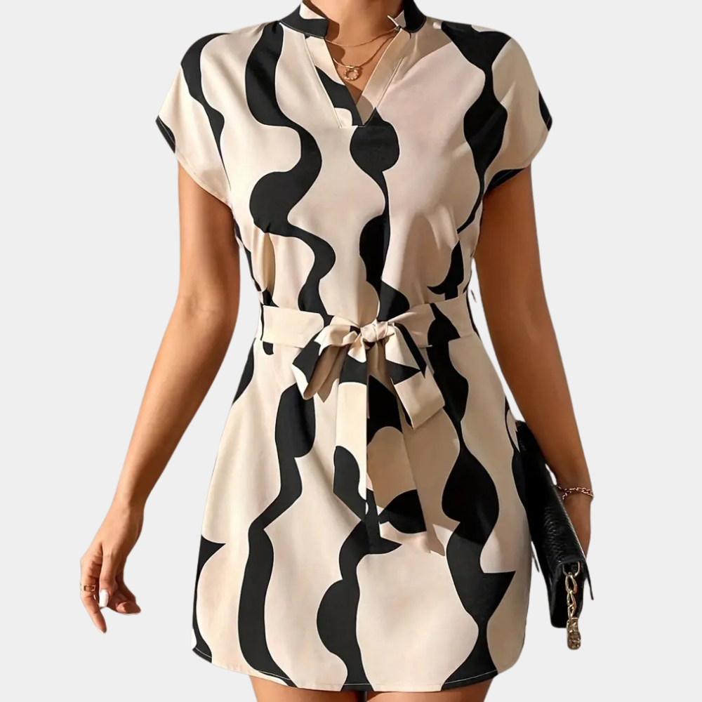 ARILDA | Classic Mini Dress with Band Accent 6