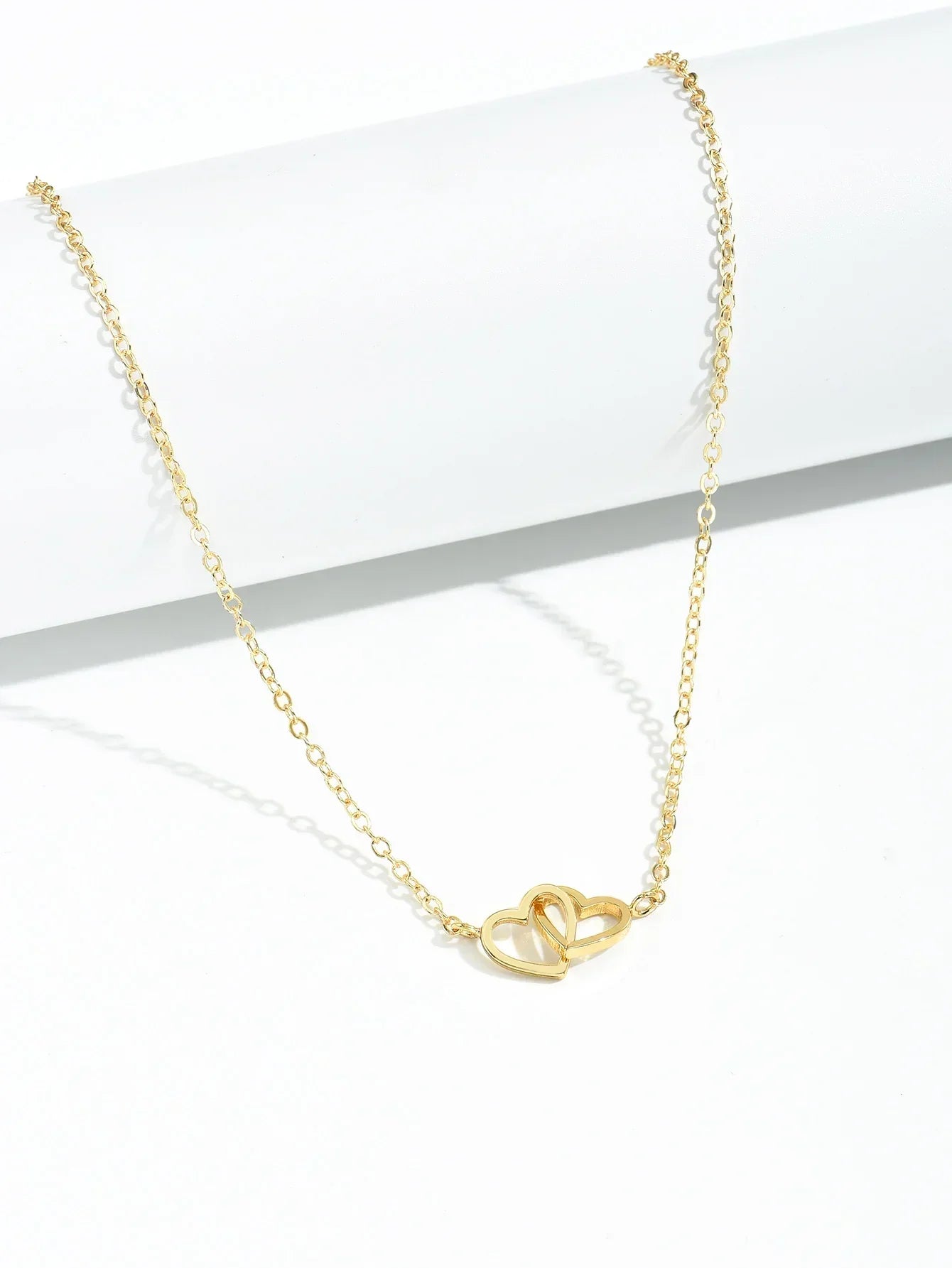 AYLA | Double Heart Necklace in Refined Zinc Alloy 2
