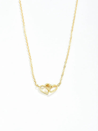 AYLA | Double Heart Necklace in Refined Zinc Alloy 3