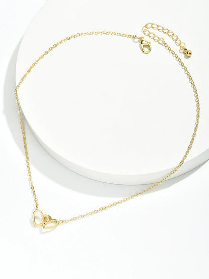 AYLA | Double Heart Necklace in Refined Zinc Alloy 4