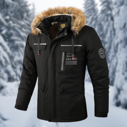 Aiden Men's Hooded Jacket | Faux Fur, Winter Ready 0