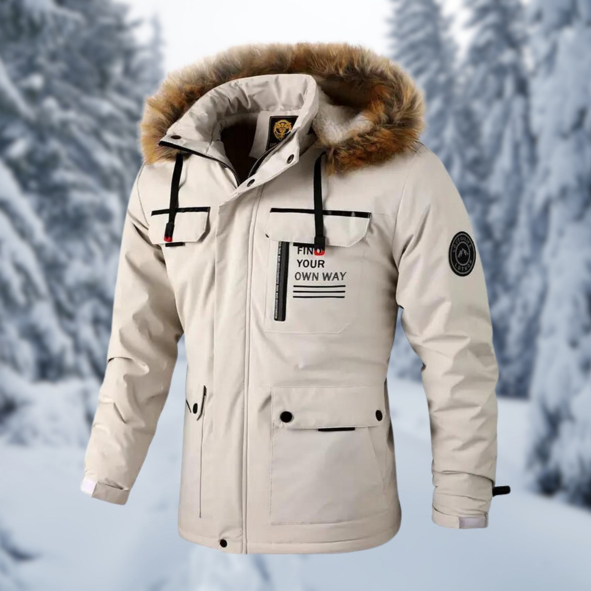 Aiden Men's Hooded Jacket | Faux Fur, Winter Ready 1