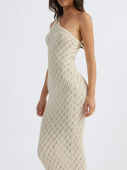 Alira – Asymmetrical Long Dress in Sexy Knitlook 3