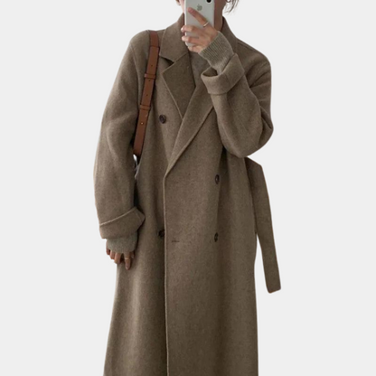 Ava Women's Winter Jacket | Luxury Double-Breasted, Oversized Polyester 0