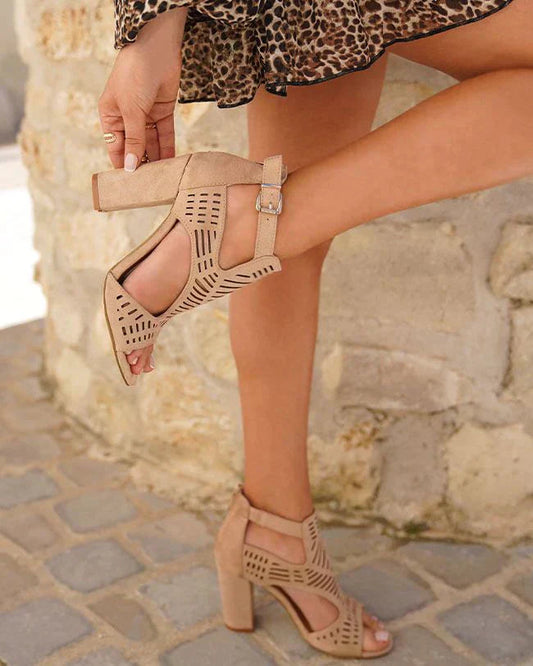 BASANT | Elegant Sandals with Block Heel and Open Toe 0