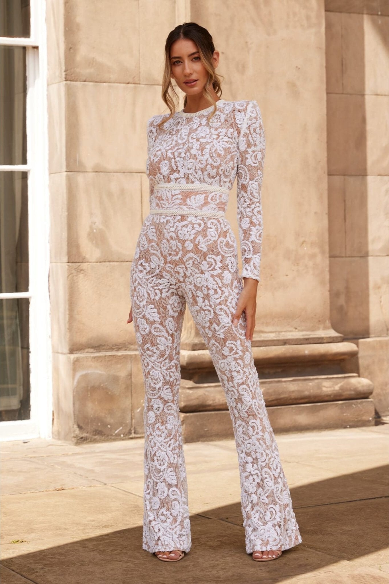 Bella | Long Sleeve Jumpsuit | Glamorous Evenings | Luxury Sequins and Lace 5