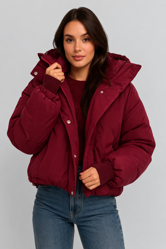 Bordeaux Women's Winter Coat | Lightweight Padded with Hood 0