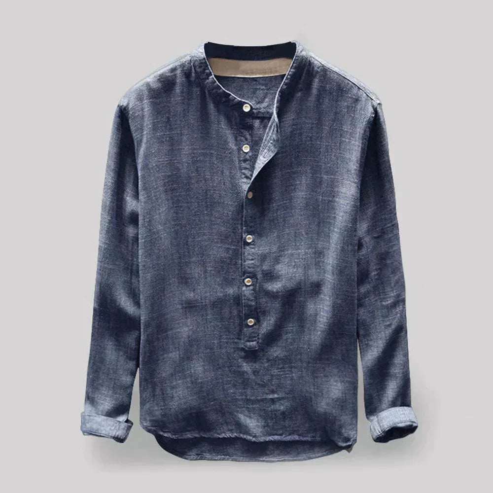 Bri Men's Blouse | Linen Blend, Casual Elegance 0