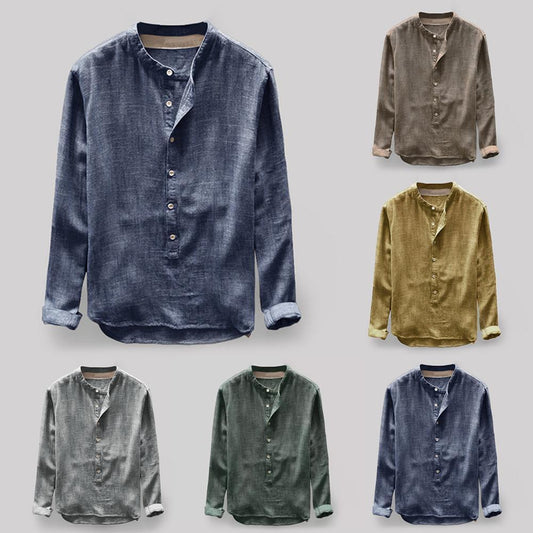 Bri Men's Blouse | Linen Blend, Casual Elegance 1