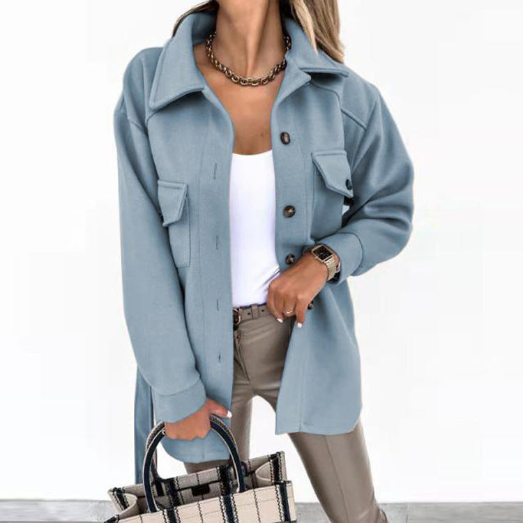 CÉLESTE | Chic Wool Blend Coat with Classic Cut 6