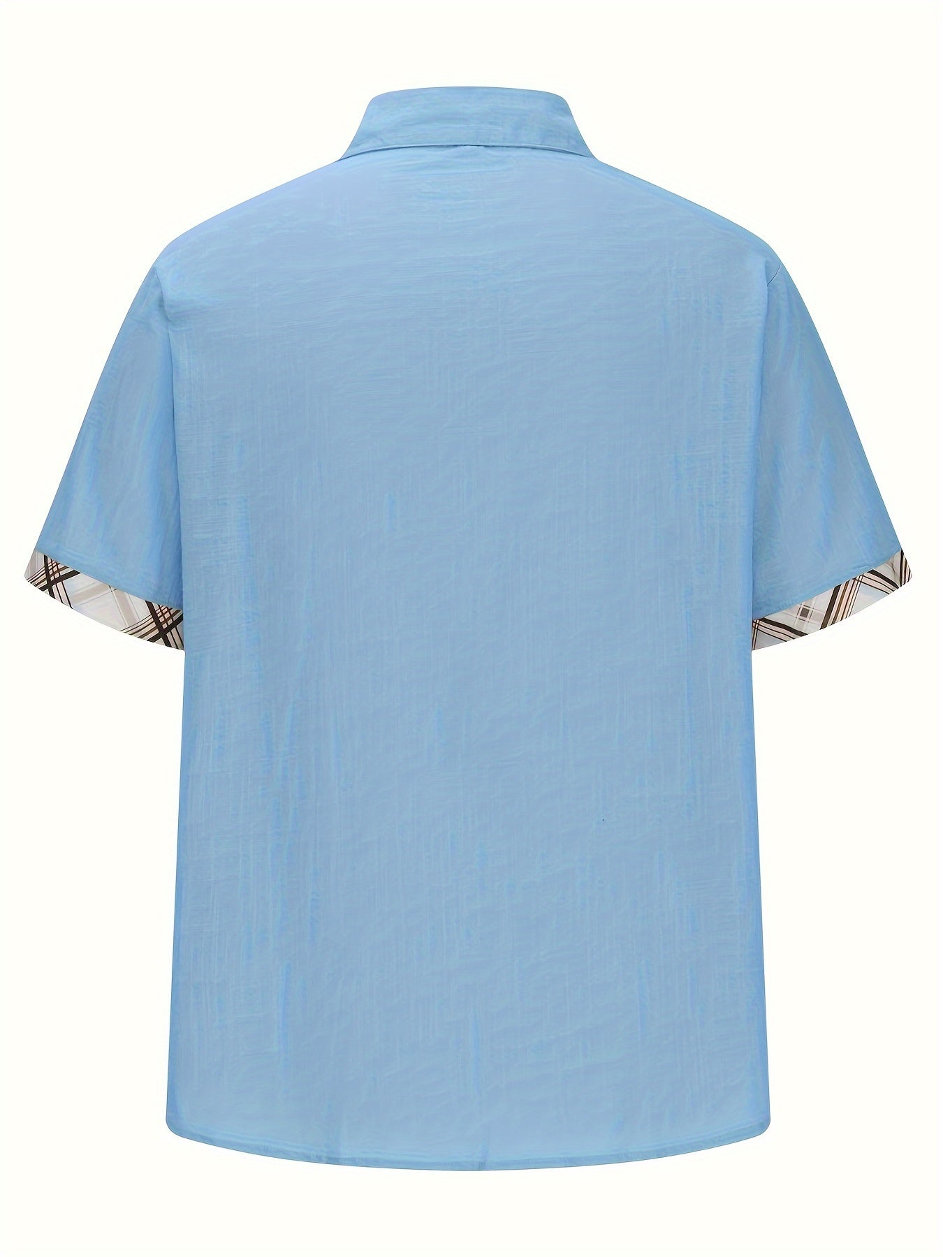 Caden Men's Casual Shirt | Graphic Check Pattern, Short Sleeves 4