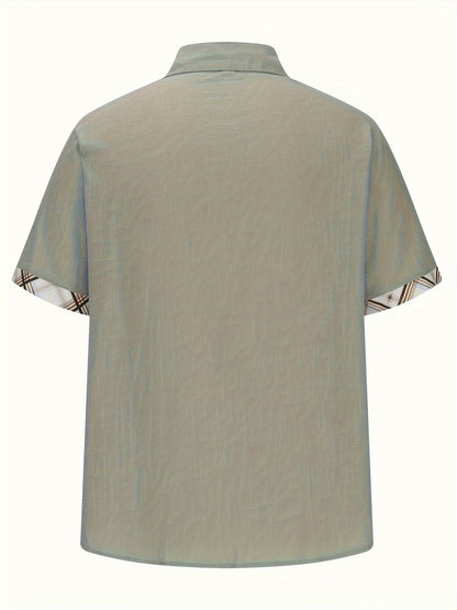 Caden Men's Casual Shirt | Graphic Check Pattern, Short Sleeves 5