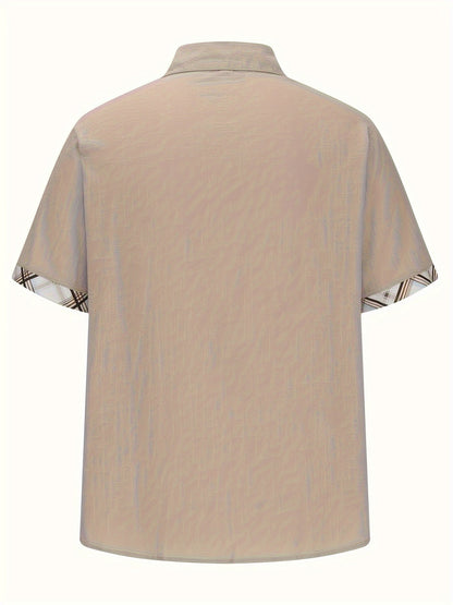 Caden Men's Casual Shirt | Graphic Check Pattern, Short Sleeves 6