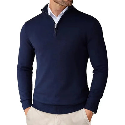 Caitlin Luxe Men's Sweater | Soft Cotton Blend with Half Zip, Casual 2