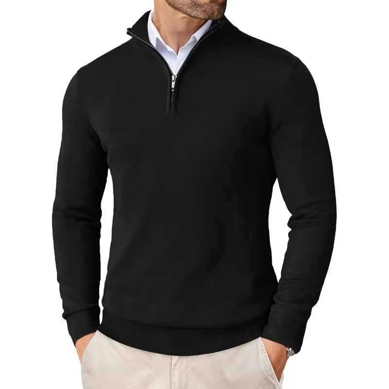 Caitlin Luxe Men's Sweater | Soft Cotton Blend with Half Zip, Casual 4