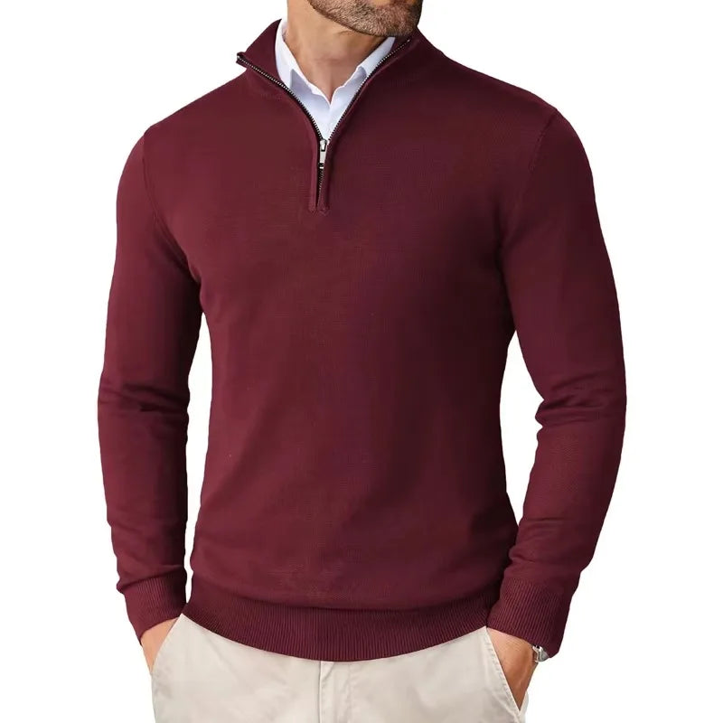 Caitlin Luxe Men's Sweater | Soft Cotton Blend with Half Zip, Casual 6