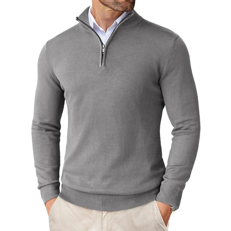 Caitlin Luxe Men's Sweater | Soft Cotton Blend with Half Zip, Casual 9