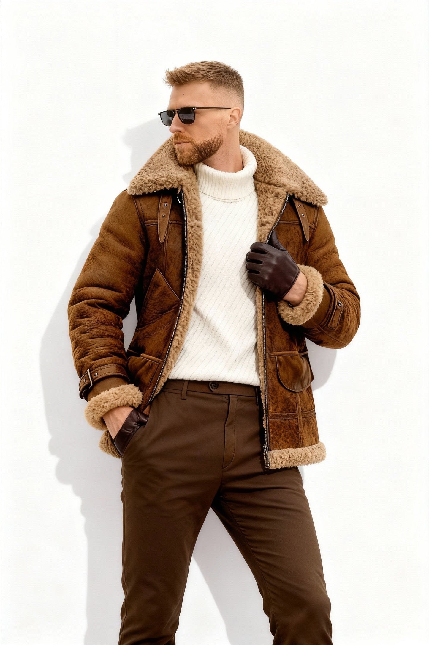 Cameron Men's Flight Jacket | Cozy Polyester Lining 4
