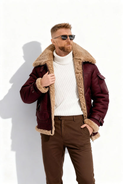 Cameron Men's Flight Jacket | Cozy Polyester Lining 5
