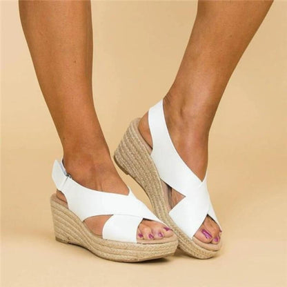 Celina | Wedge Summer Sandals with Cross Straps 6