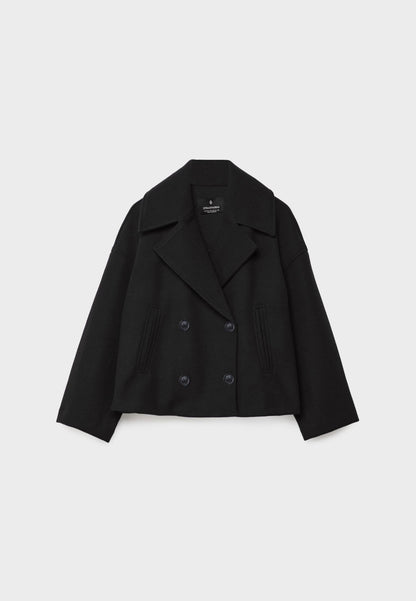 Chic short women's coat with double buttons | Cropped double-breasted coat 7